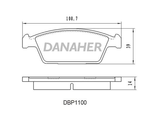 Danaher DBP1100 Гальмівні колодки, комплект DBP1100: Купити в Україні - Добра ціна на EXIST.UA!