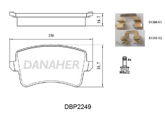 Danaher DBP2249 Гальмівні колодки, комплект DBP2249: Купити в Україні - Добра ціна на EXIST.UA!