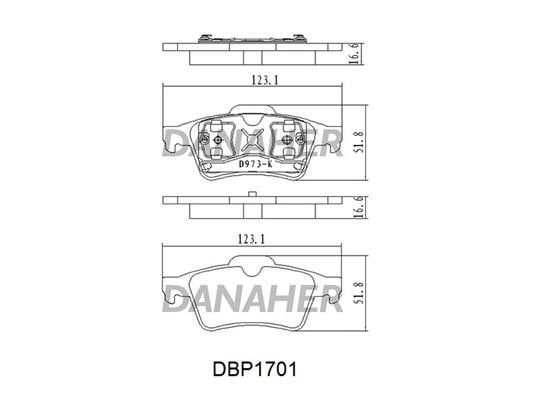 Danaher DBP1701 Гальмівні колодки, комплект DBP1701: Купити в Україні - Добра ціна на EXIST.UA!