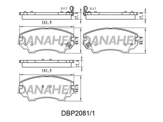 Danaher DBP2081/1 Гальмівні колодки, комплект DBP20811: Купити в Україні - Добра ціна на EXIST.UA!