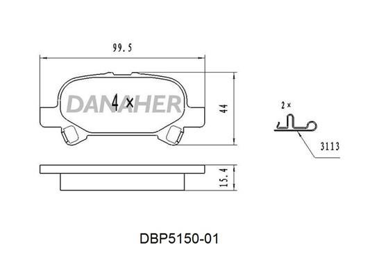 Danaher DBP5150-01 Гальмівні колодки, комплект DBP515001: Купити в Україні - Добра ціна на EXIST.UA!