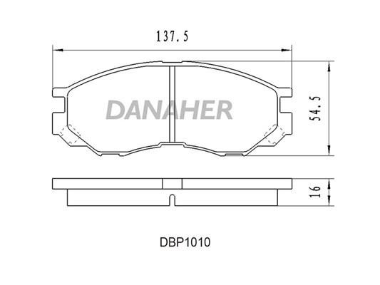 Danaher DBP1010 Гальмівні колодки, комплект DBP1010: Купити в Україні - Добра ціна на EXIST.UA!