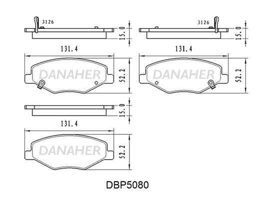Danaher DBP5080 Гальмівні колодки, комплект DBP5080: Купити в Україні - Добра ціна на EXIST.UA!