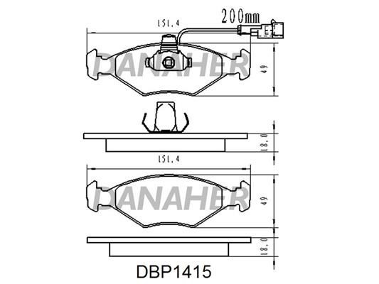 Danaher DBP1415 Гальмівні колодки, комплект DBP1415: Купити в Україні - Добра ціна на EXIST.UA!