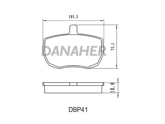 Danaher DBP41 Гальмівні колодки, комплект DBP41: Купити в Україні - Добра ціна на EXIST.UA!