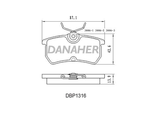 Danaher DBP1316 Гальмівні колодки, комплект DBP1316: Купити в Україні - Добра ціна на EXIST.UA!