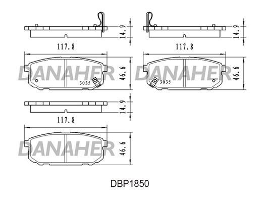 Danaher DBP1850 Гальмівні колодки, комплект DBP1850: Купити в Україні - Добра ціна на EXIST.UA!
