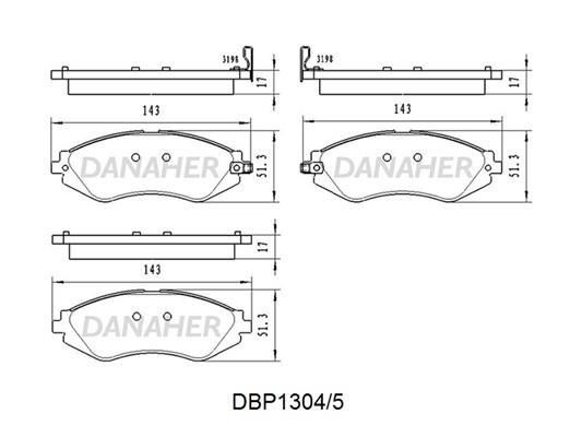 Danaher DBP1304/5 Гальмівні колодки, комплект DBP13045: Купити в Україні - Добра ціна на EXIST.UA!