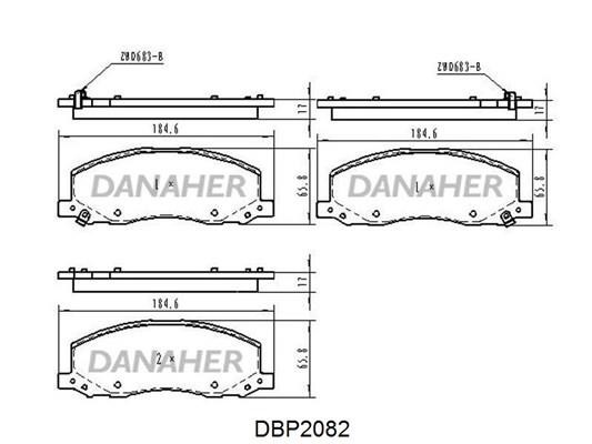Danaher DBP2082 Гальмівні колодки, комплект DBP2082: Купити в Україні - Добра ціна на EXIST.UA!