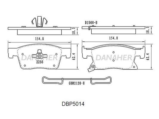 Danaher DBP5014 Гальмівні колодки, комплект DBP5014: Купити в Україні - Добра ціна на EXIST.UA!