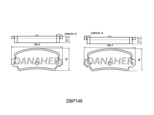Danaher DBP146 Гальмівні колодки, комплект DBP146: Купити в Україні - Добра ціна на EXIST.UA!