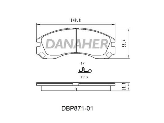 Danaher DBP871-01 Гальмівні колодки, комплект DBP87101: Купити в Україні - Добра ціна на EXIST.UA!