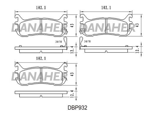 Danaher DBP932 Гальмівні колодки, комплект DBP932: Купити в Україні - Добра ціна на EXIST.UA!