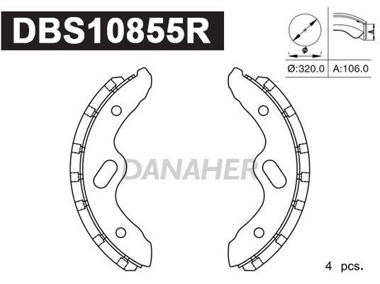 Danaher DBS10855R Колодки гальмівні барабанні, комплект DBS10855R: Купити в Україні - Добра ціна на EXIST.UA!