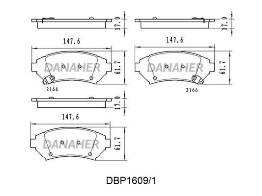 Danaher DBP1609/1 Гальмівні колодки, комплект DBP16091: Купити в Україні - Добра ціна на EXIST.UA!