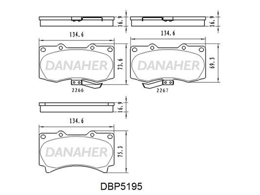 Danaher DBP5195 Гальмівні колодки передні, комплект DBP5195: Купити в Україні - Добра ціна на EXIST.UA!