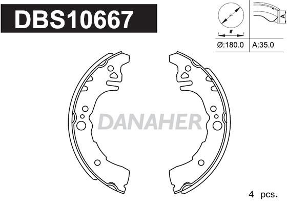Danaher DBS10667 Колодки гальмівні барабанні, комплект DBS10667: Купити в Україні - Добра ціна на EXIST.UA!