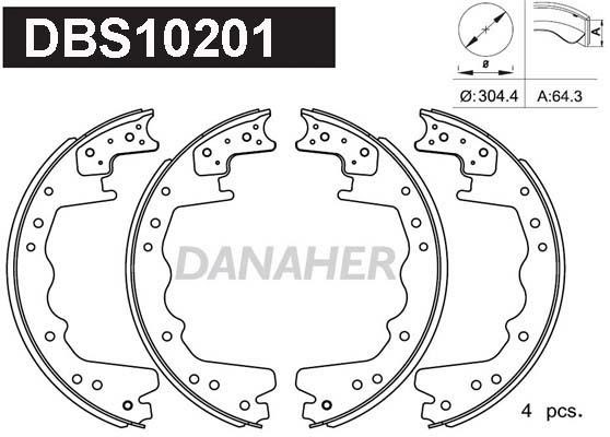 Danaher DBS10201 Колодки гальмівні барабанні, комплект DBS10201: Купити в Україні - Добра ціна на EXIST.UA!