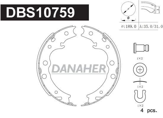 Danaher DBS10759 Колодки гальмівні стояночного гальма DBS10759: Купити в Україні - Добра ціна на EXIST.UA!