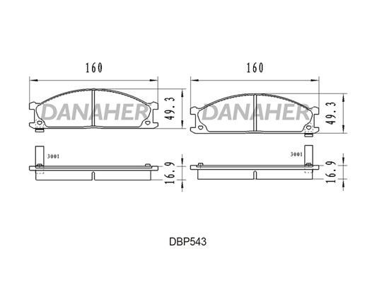 Danaher DBP543 Гальмівні колодки, комплект DBP543: Приваблива ціна - Купити в Україні на EXIST.UA!