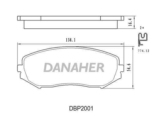 Danaher DBP2001 Гальмівні колодки, комплект DBP2001: Купити в Україні - Добра ціна на EXIST.UA!