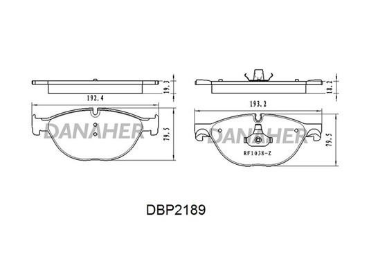 Danaher DBP2189 Гальмівні колодки, комплект DBP2189: Купити в Україні - Добра ціна на EXIST.UA!