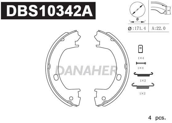 Danaher DBS10342A Колодки гальмівні стояночного гальма DBS10342A: Купити в Україні - Добра ціна на EXIST.UA!