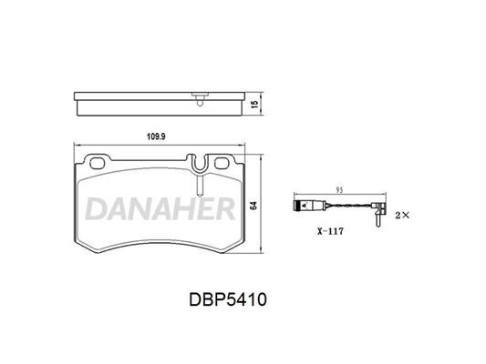 Danaher DBP5410 Гальмівні колодки передні, комплект DBP5410: Купити в Україні - Добра ціна на EXIST.UA!