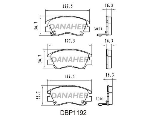 Danaher DBP1192 Гальмівні колодки, комплект DBP1192: Купити в Україні - Добра ціна на EXIST.UA!