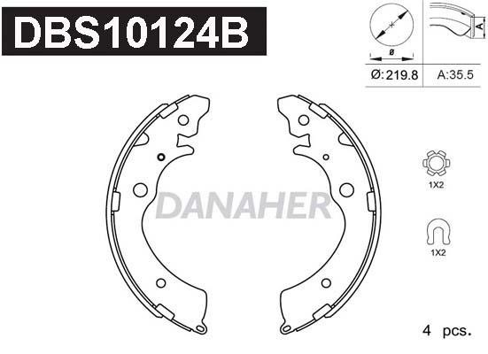 Danaher DBS10124B Колодки гальмівні барабанні, комплект DBS10124B: Купити в Україні - Добра ціна на EXIST.UA!