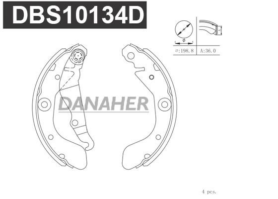 Danaher DBS10134D Колодки гальмівні барабанні, комплект DBS10134D: Приваблива ціна - Купити в Україні на EXIST.UA!