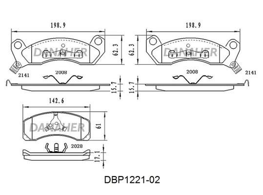 Danaher DBP1221-02 Гальмівні колодки, комплект DBP122102: Купити в Україні - Добра ціна на EXIST.UA!
