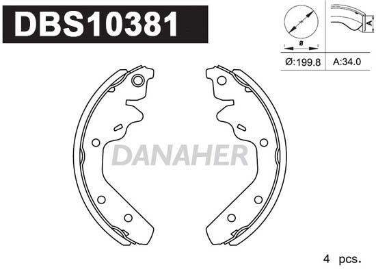 Danaher DBS10381 Колодки гальмівні барабанні, комплект DBS10381: Купити в Україні - Добра ціна на EXIST.UA!