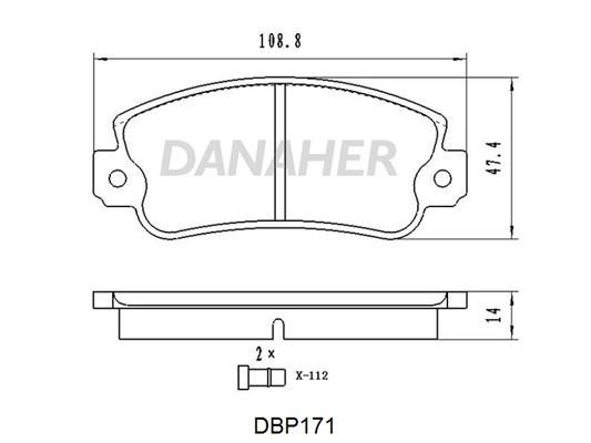 Danaher DBP171 Гальмівні колодки, комплект DBP171: Купити в Україні - Добра ціна на EXIST.UA!