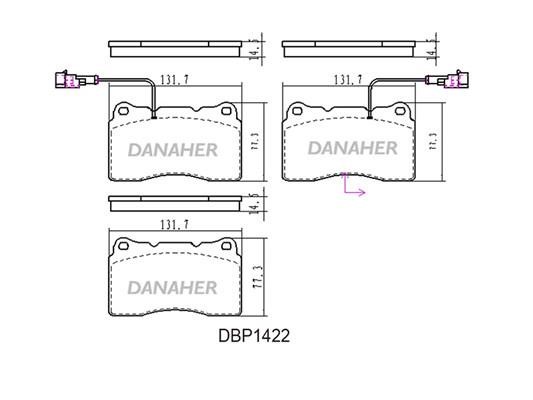 Danaher DBP1422 Гальмівні колодки, комплект DBP1422: Купити в Україні - Добра ціна на EXIST.UA!