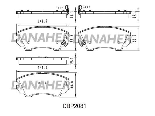 Danaher DBP2081 Гальмівні колодки, комплект DBP2081: Купити в Україні - Добра ціна на EXIST.UA!
