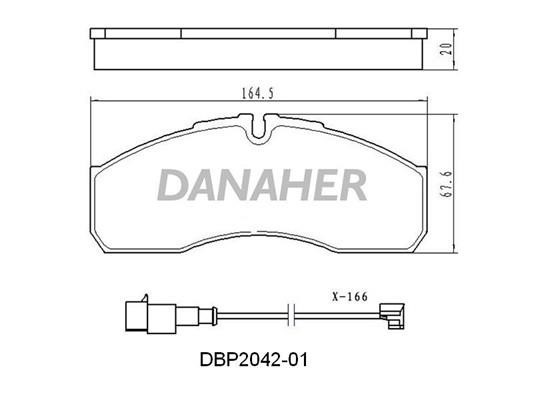 Danaher DBP2042-01 Гальмівні колодки, комплект DBP204201: Приваблива ціна - Купити в Україні на EXIST.UA!