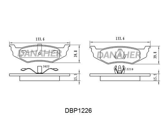 Danaher DBP1226 Гальмівні колодки, комплект DBP1226: Купити в Україні - Добра ціна на EXIST.UA!