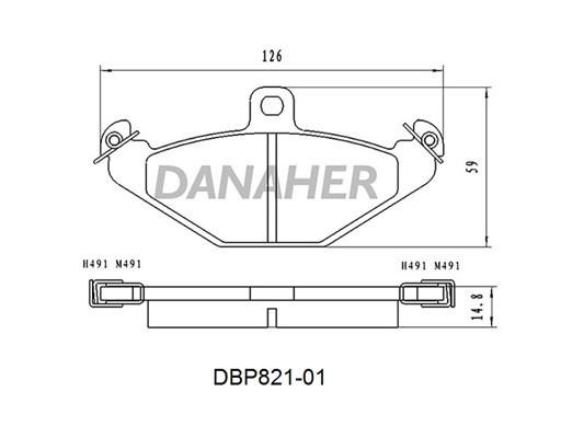 Danaher DBP821-01 Гальмівні колодки, комплект DBP82101: Купити в Україні - Добра ціна на EXIST.UA!