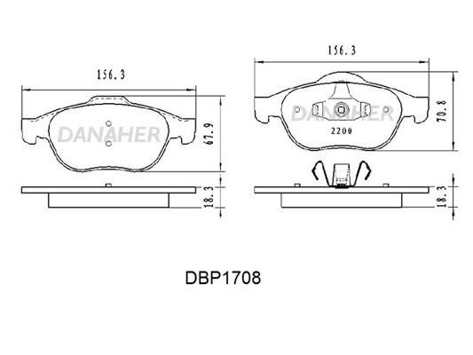 Danaher DBP1708 Гальмівні колодки, комплект DBP1708: Купити в Україні - Добра ціна на EXIST.UA!