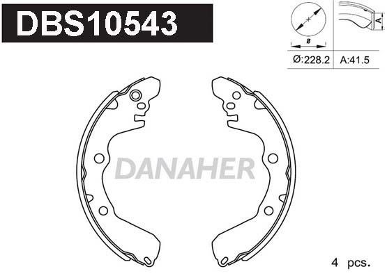Danaher DBS10543 Колодки гальмівні барабанні, комплект DBS10543: Купити в Україні - Добра ціна на EXIST.UA!