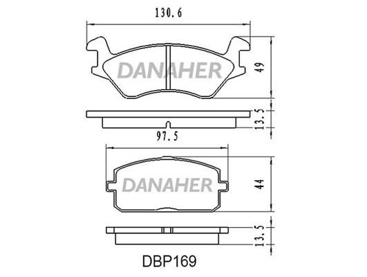 Danaher DBP169 Гальмівні колодки, комплект DBP169: Купити в Україні - Добра ціна на EXIST.UA!