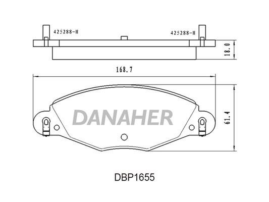 Danaher DBP1655 Гальмівні колодки, комплект DBP1655: Купити в Україні - Добра ціна на EXIST.UA!