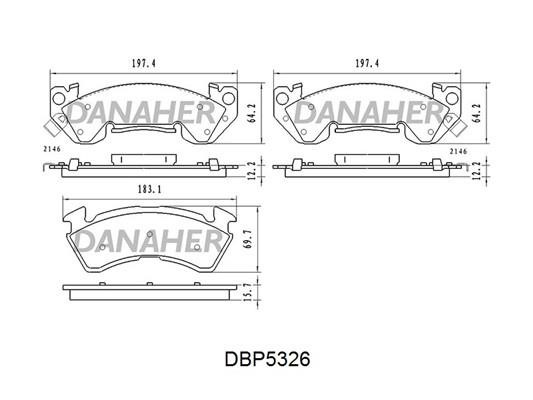 Danaher DBP5326 Гальмівні колодки, комплект DBP5326: Купити в Україні - Добра ціна на EXIST.UA!