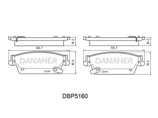 Danaher DBP5160 Гальмівні колодки передні, комплект DBP5160: Купити в Україні - Добра ціна на EXIST.UA!