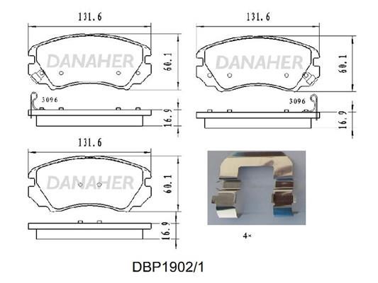 Danaher DBP1902/1 Гальмівні колодки, комплект DBP19021: Купити в Україні - Добра ціна на EXIST.UA!