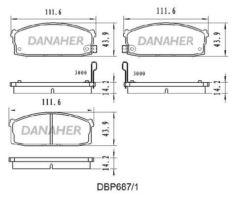 Danaher DBP687/1 Гальмівні колодки, комплект DBP6871: Купити в Україні - Добра ціна на EXIST.UA!