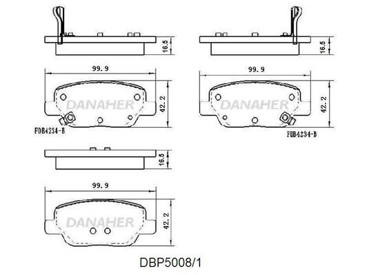 Danaher DBP5008/1 Гальмівні колодки, комплект DBP50081: Купити в Україні - Добра ціна на EXIST.UA!