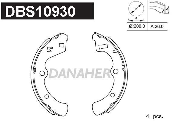 Danaher DBS10930 Колодки гальмівні барабанні, комплект DBS10930: Купити в Україні - Добра ціна на EXIST.UA!
