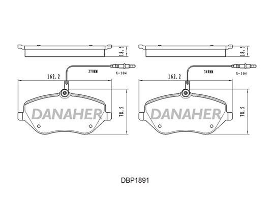 Danaher DBP1891 Гальмівні колодки, комплект DBP1891: Купити в Україні - Добра ціна на EXIST.UA!